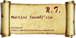 Martini Teodózia névjegykártya